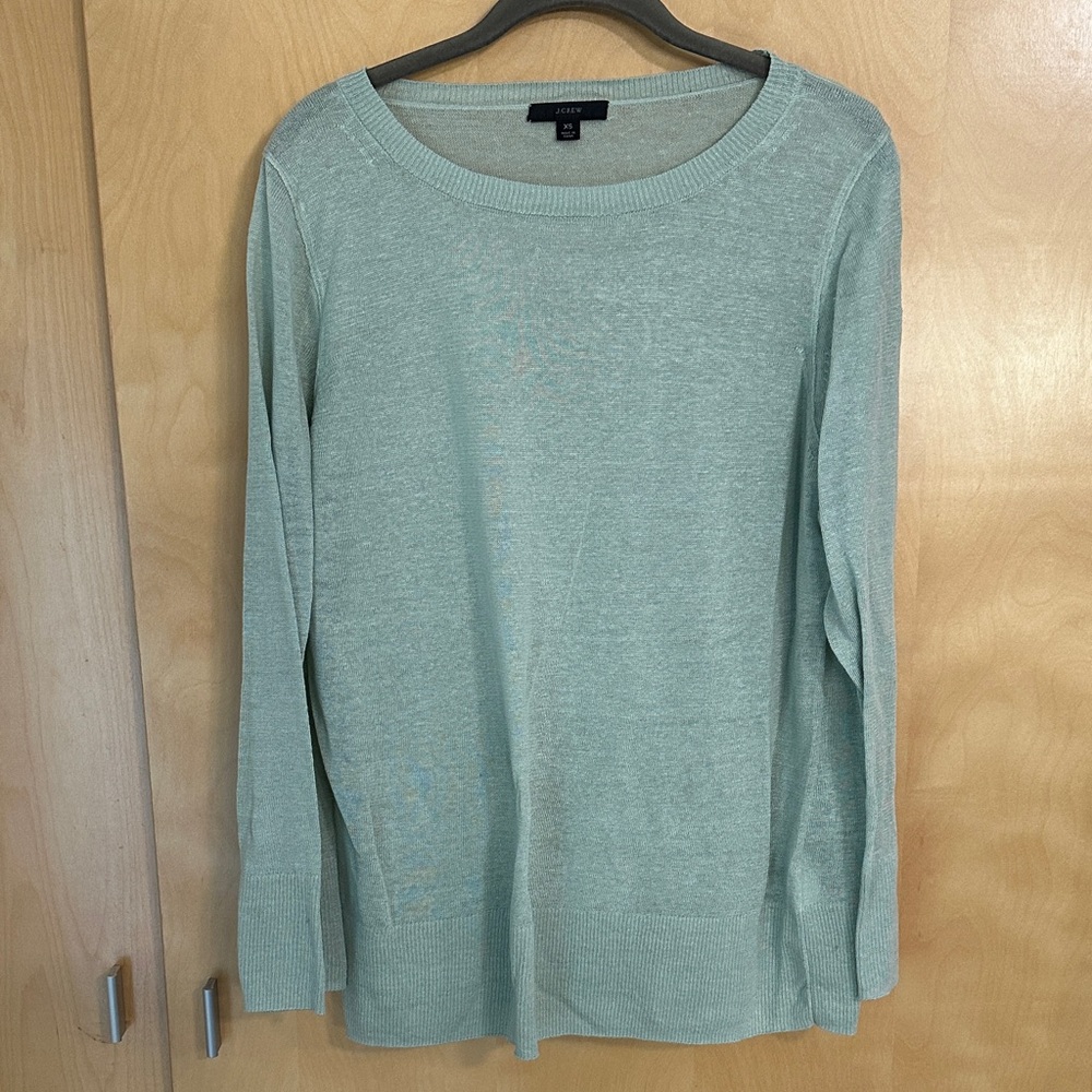 J. Crew Sage Long Sleeve Linen Sweater